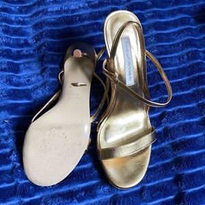 Diane von Furstenberg gold heels